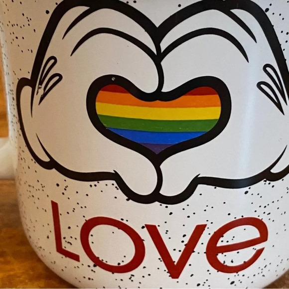 Disney Mickey Rainbow Heart Hands Pride Love Mug 20oz - Picture 10 of 11